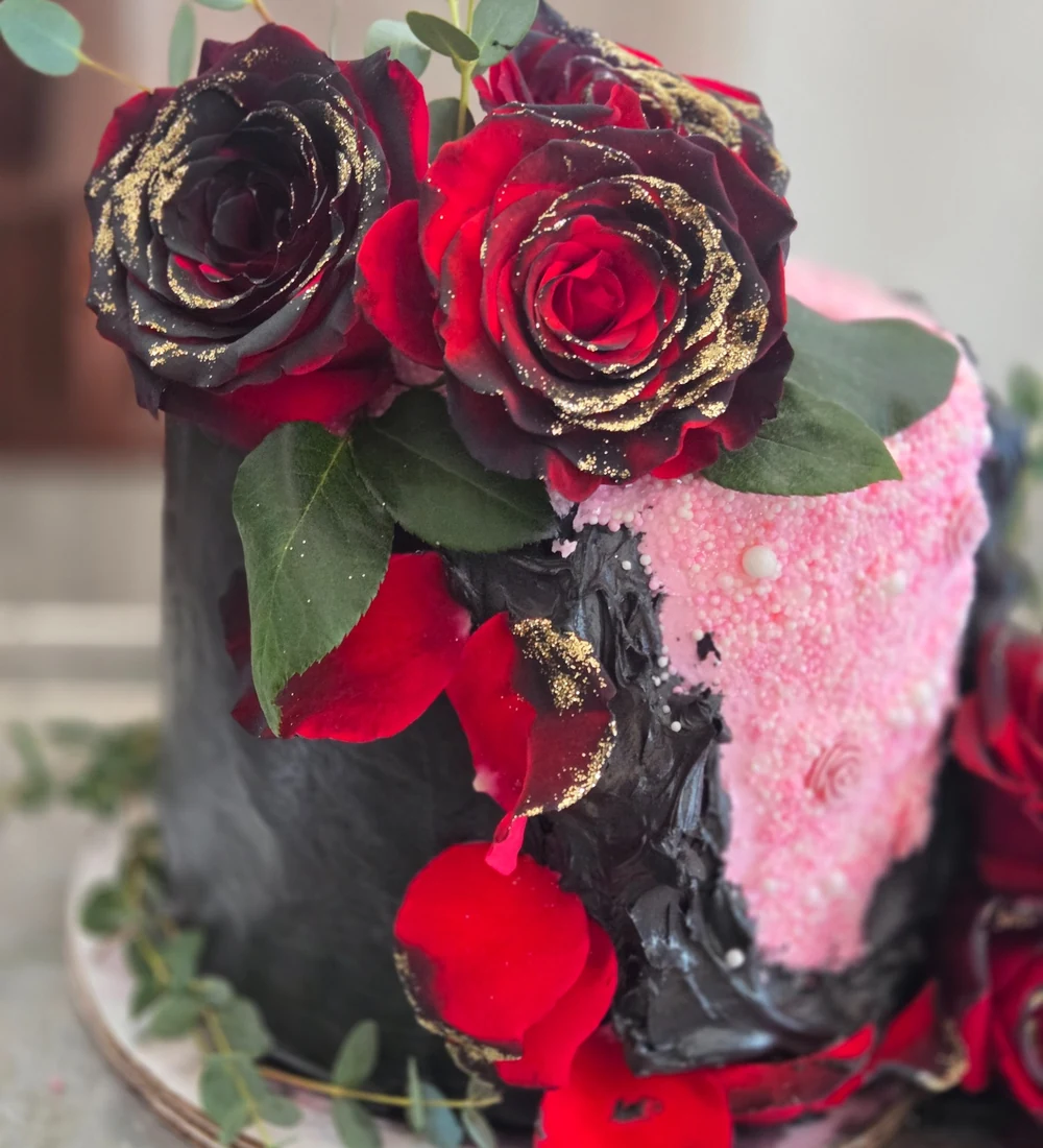 A dramatic custom celebration cake from Josef's