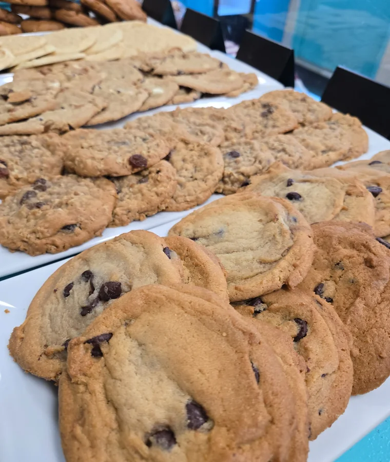 Trays of fresh baked cookies